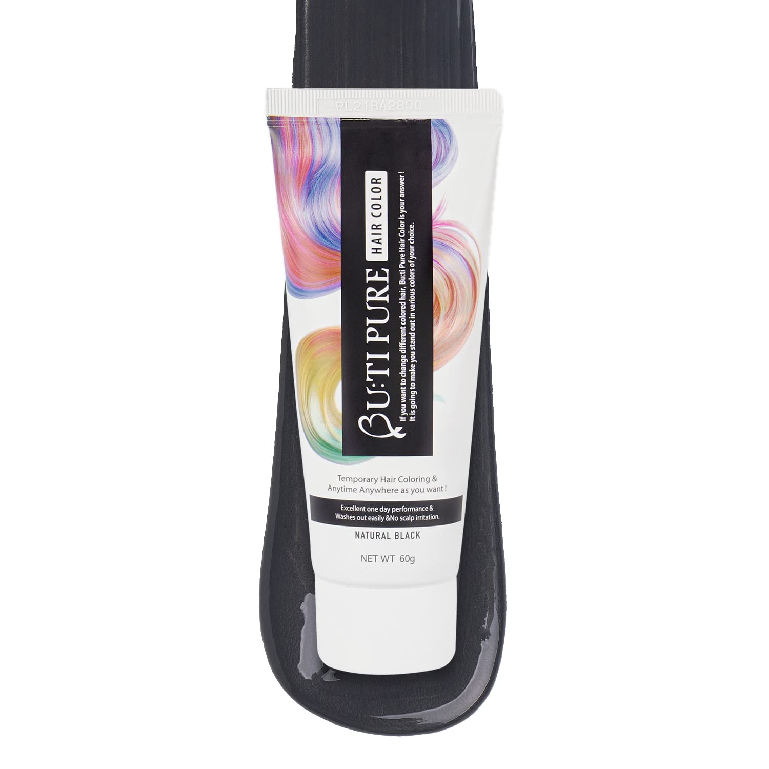 Butipure Natural Black Temporary 1 Day Hair Color, Root Touch up Concealor, Free From Ammonia, Paraben & Ppd, Zero Damage Hair Colour 60g