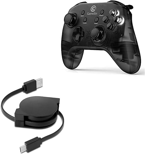 BoxWave Cable Compatible with GameSir T4 - miniSync - USB-A to USB Type-C, Retractable Cable - USB-A to USB Type-C