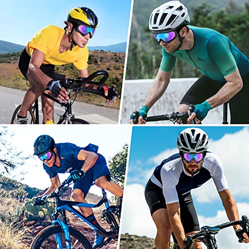 Image of Motorcycle Goggles 2 Pack with 2 Pack Neck Breathable Bandana | ATV Dirt Bike Eyewear, Motocross Riding Goggles, MX Racing Windproof Goggles, UV400 Anti-Fog, Adult Youth Kids