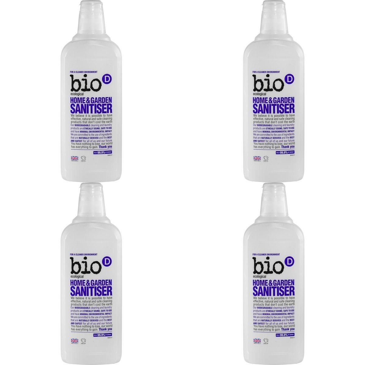 (4 PACK) - Bio-D Home & Garden Sanitiser (Formerly Disinfectant) | 750ml | 4 PACK - SUPER SAVER