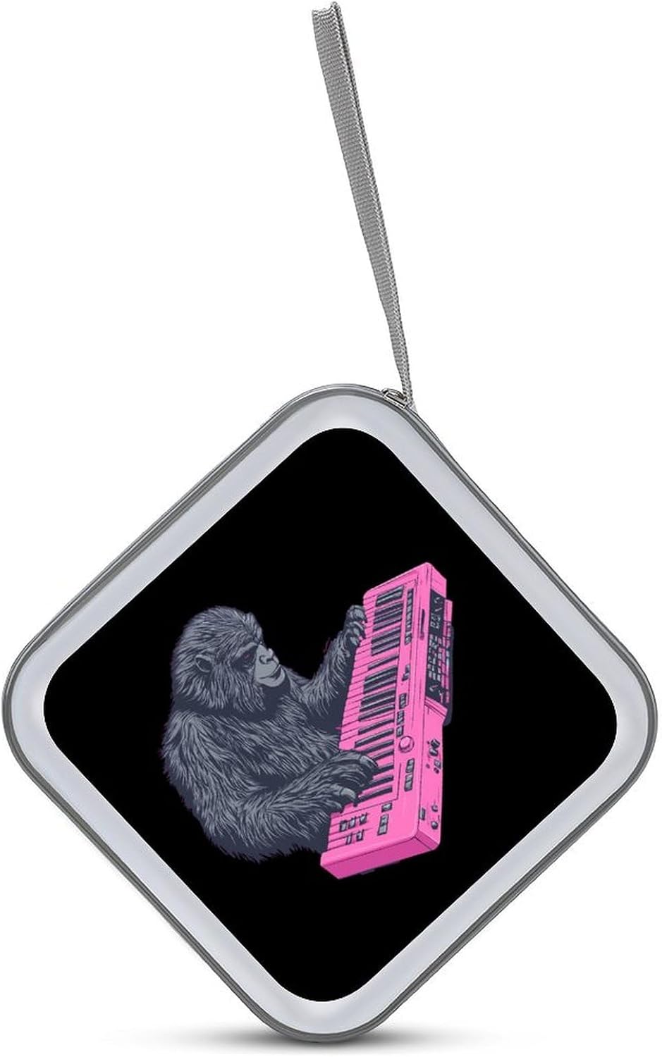 Bigfoot Playing Electric Piano Protective CD Case Storage Rack 40 Capacity DVD Holder Organizer Car Travel
