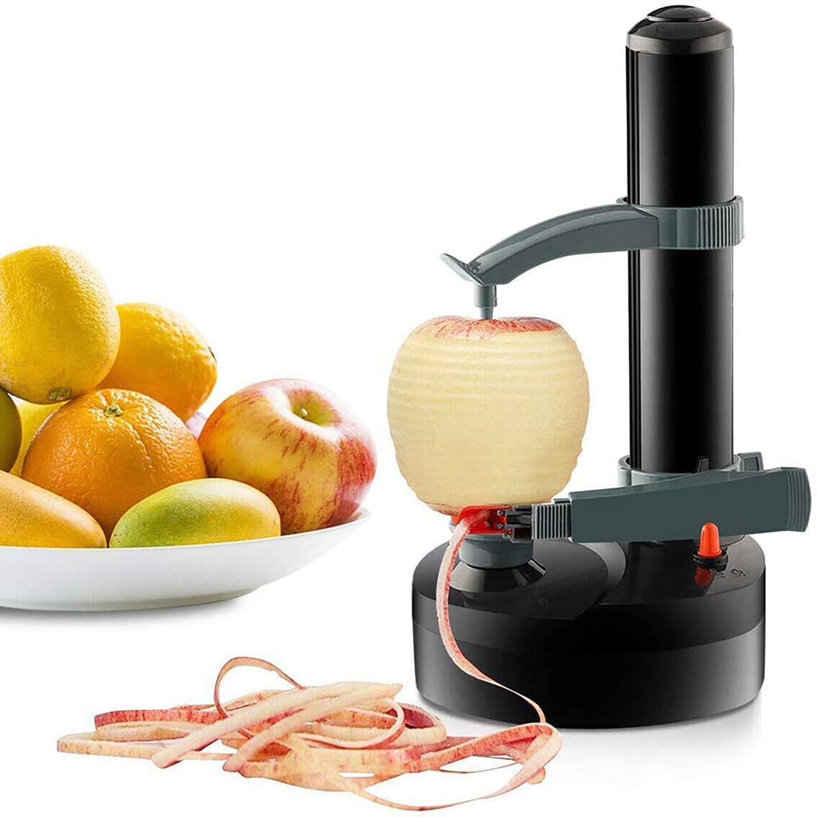 Pelapatate elettrico, sbucciatrice automatica per frutta e verdura con lame in acciaio inossidabile per sbucciare efficacemente patate, mele, carote e agrumi