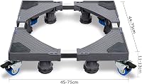 XMTECH Állítható Mosógép Alap 45-75cm, Görgős Hordozható Talp Mosógéphez Hűtőhöz Szárítógéphez 2
