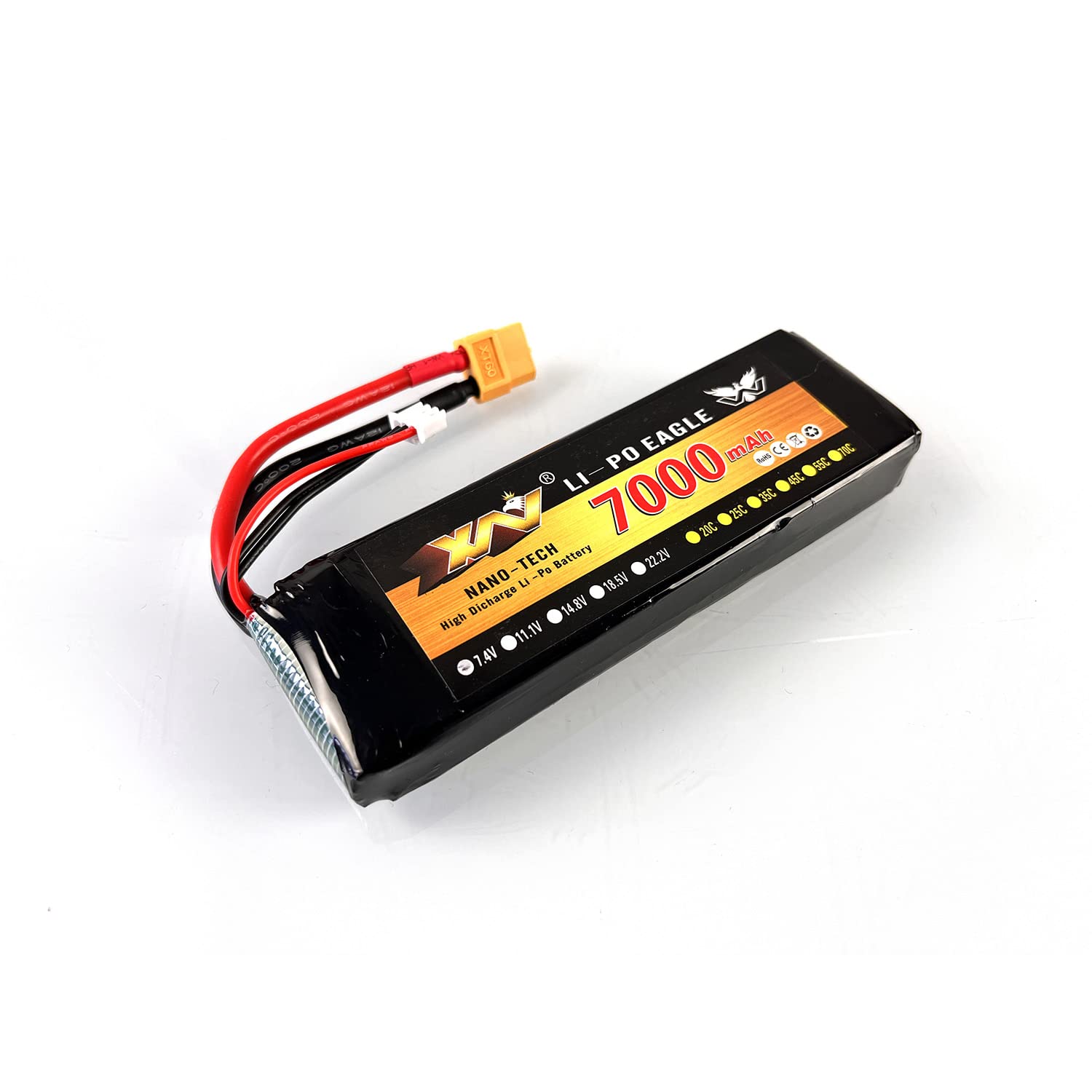 Heng Long 1/16 Elektronische Teile 7,4 V 7000 mAh Lipo Akku für RC Tank Hobby Modell Verbessertes Zubehör (XT60 Stecker)