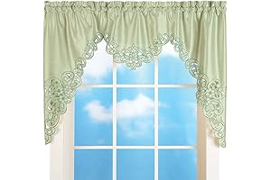 Collections Etc Elegant Scalloped Swag Valance Curtains