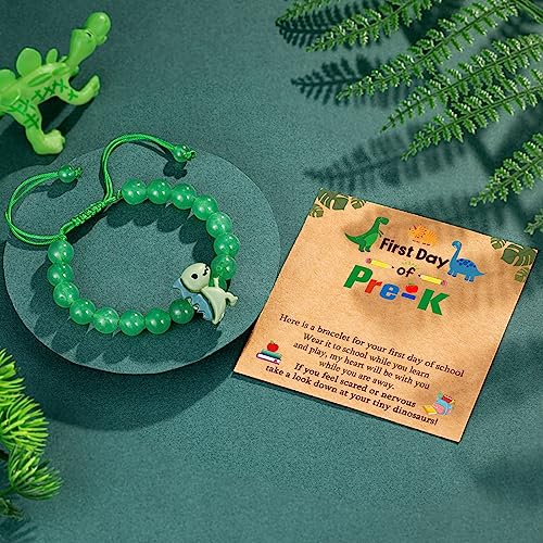First Day of Preschool Pre K Bracelet Anxiety Mommy and Me Dinasour Son Bracelet from Mom Mother Bracelet Back to School Gifts4