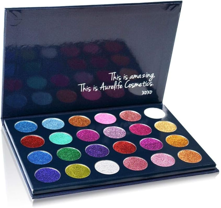 Pro Glitter Eyeshadow Palette - 24 Colors Glitter Eyeshadow Palette Shimmer Ultra Pigmented Makeup Eye Shadow Powder Long Lasting Waterproof