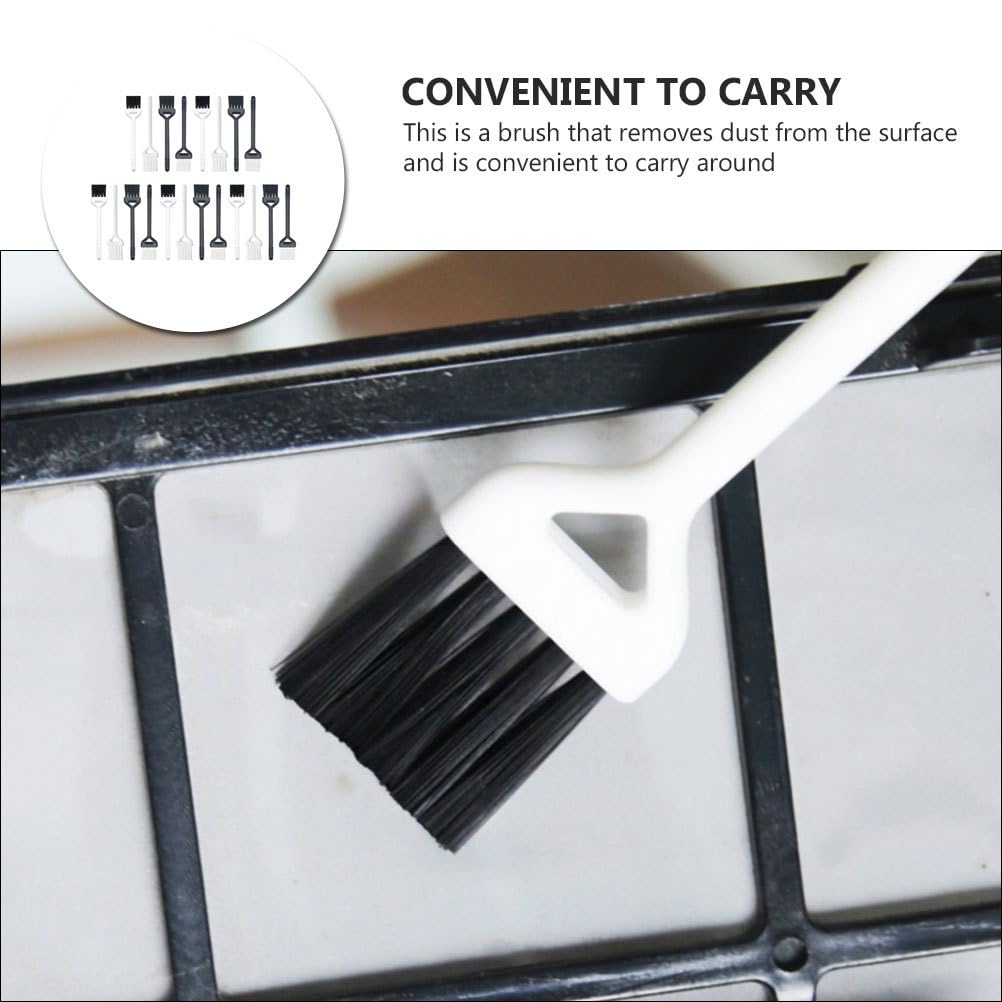 Lurrose Lot de 20 mini brosses de nettoyage pour rasoir électrique - Mini brosse à poils - Pour clavier - Pour peigne et presse à ail - Noir et blanc