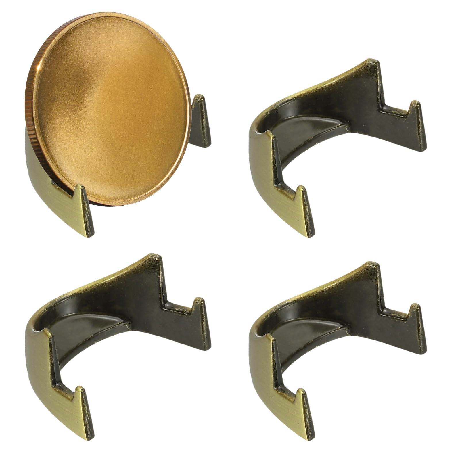 PATIKIL Coin Display Stands, 4Pcs Mini Coin Easel Presentation Holder for Silver Dollar Collectors Collection Supplies, Bronze