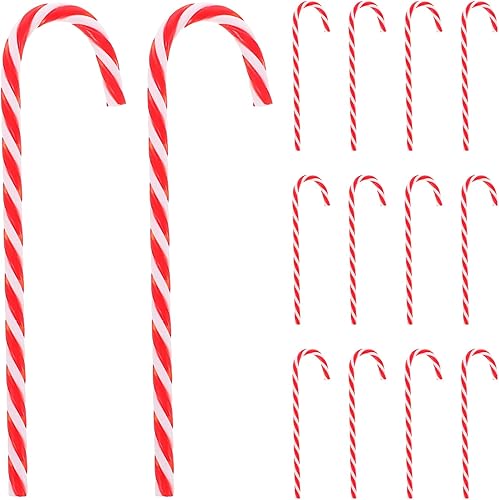 18 piezas de adorno de bastón de caramelo de Navidad colgante para árbol de Navidad, muleta torcida, bastones de caramelo para vacaciones, fiesta de