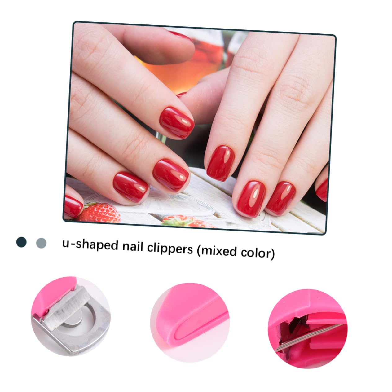 Healeved 4pezzi Forbici Professionali Per Unghie Acriliche U-shaped Strumento Per Manicure Nail Art Facile Da Usare Design Ergonomico Misura Portatile Colori Misti