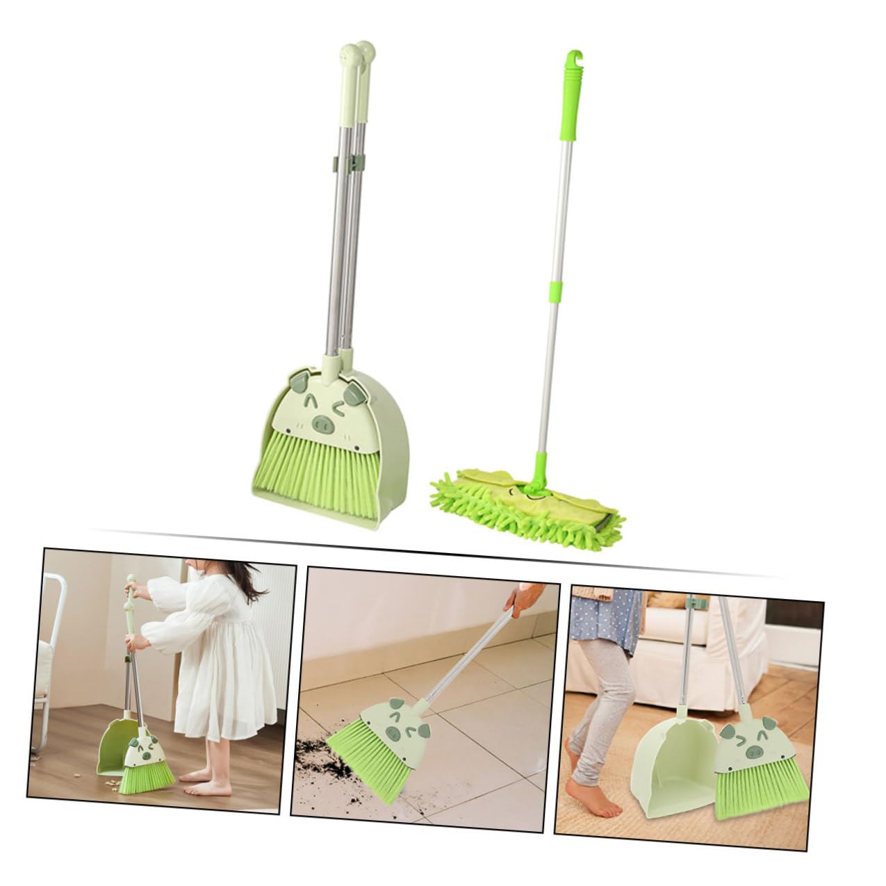 Giocattolo Pulizia Scopa Miniatura Paletta e Mop Colorati in Plastica e Acciaio Inossidabile Leggero e Facile da Usare per Ragazzi e Ragazze Stimola Coordinazione e Responsabilità