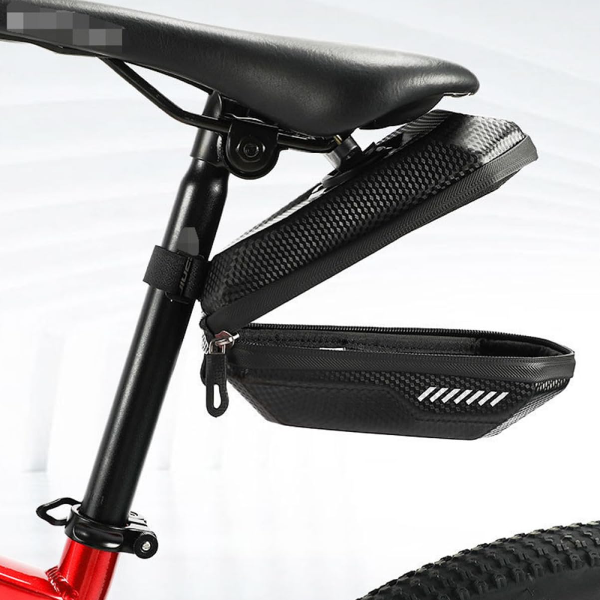 Toyvian de Selle étanche Sacoche de Selle de vélo Sacoche de Selle étanche supplémentaire Pochette de Selle de vélo de Queue de vélo étanche Motif Carbone Eva Noir