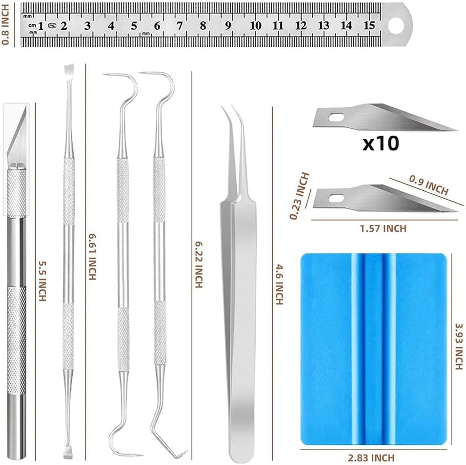 17PCS/ Set Craft Vinyl Weeding Tools Basic Tool Silhouettes Cameos Lettering DIY Handmade
