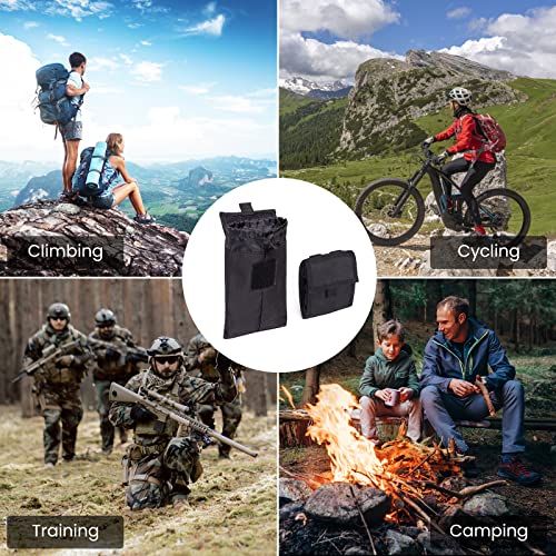 Poyolee Drawstring Dump Pouch Molle Pouches Magazine Admin Utility Pouch Tactical Folding Small Bag For Concealed Carry Rope Pouch Waist Pack Bag(Black) #TOP5