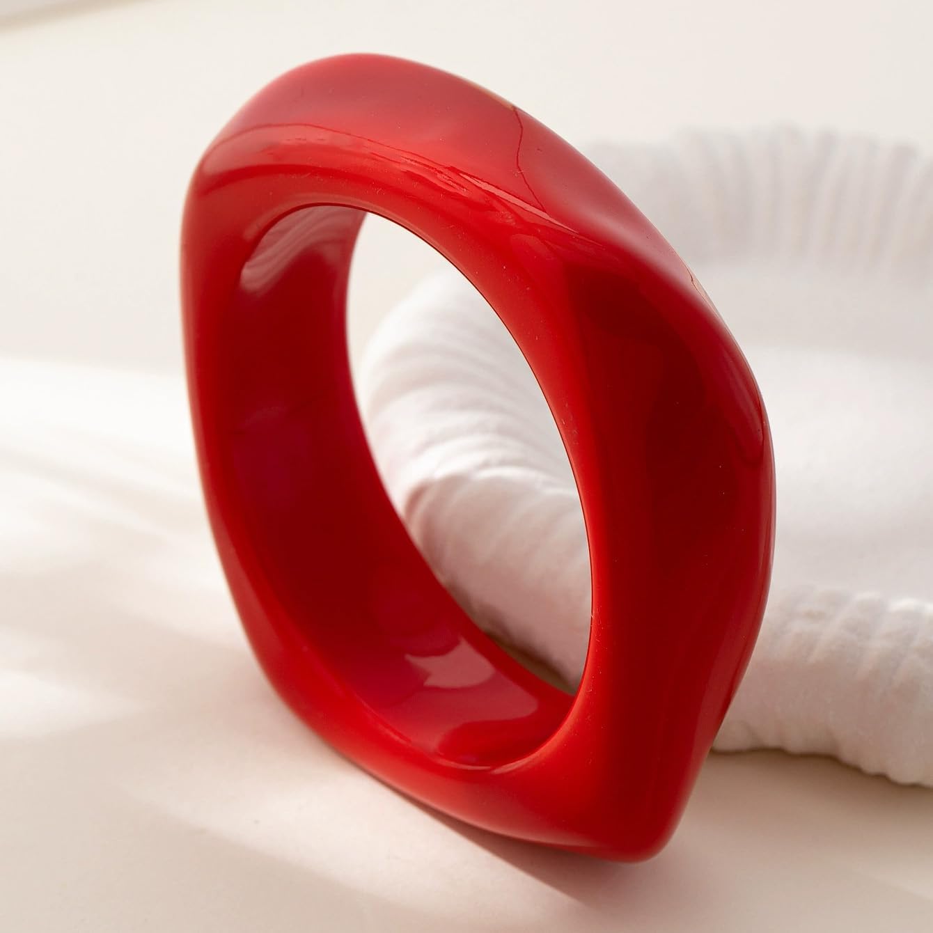 Chunky Acrylic Resin Statement Bangle Bracelet for Women Trendy Amber Wide Open Bracelet Fashion Punk Large Wrist Accessories - Image 4