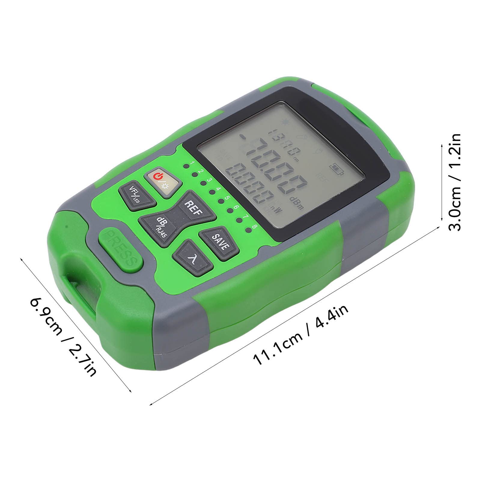 Probador óptico, -70~+10dbm Medidor de Potencia de Fibra óptica Cálculo de Potencia Relativa Función de Calibración Alta Precisión para Mantenimiento(#1)