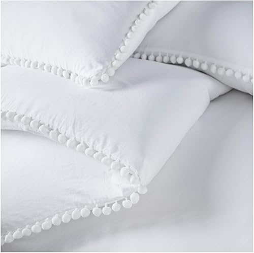 Miniatura 2 de Colección Pom Pom, calidad prémium, suave, resistente a las arrugas, la decoloración y las manchas, prelavado, juego de funda de edredón de aspecto