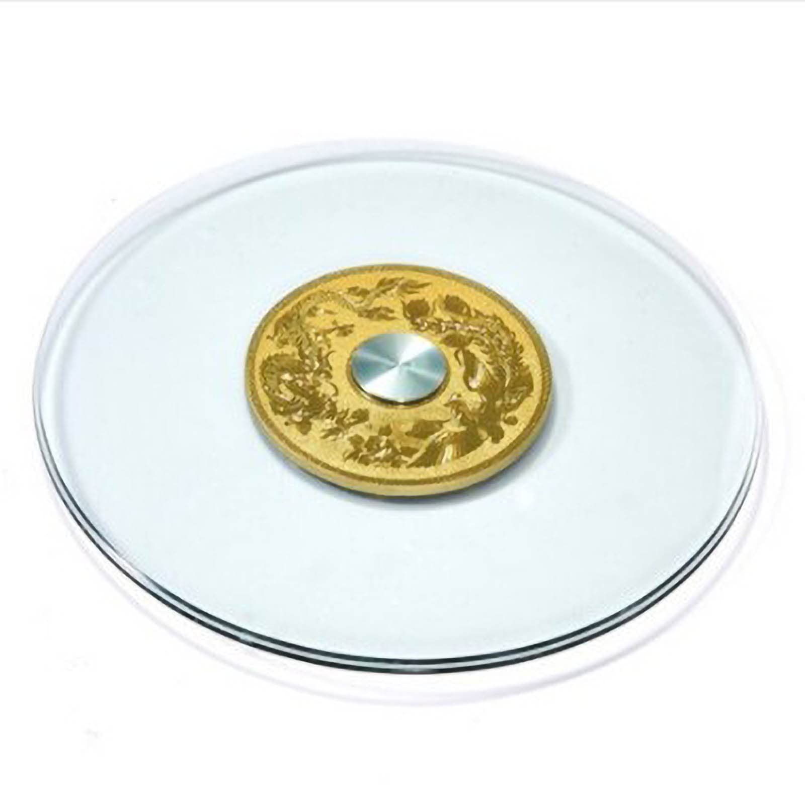 LUNEZY Gramofon, talerz do serwowania ze szkła hartowanego, okrągły stół obrotowy taca na przyjęcia urodzinowe rodzinne kolacje, grubość 8 mm (rozmiar: 100 cm, kolor: przezroczysty)