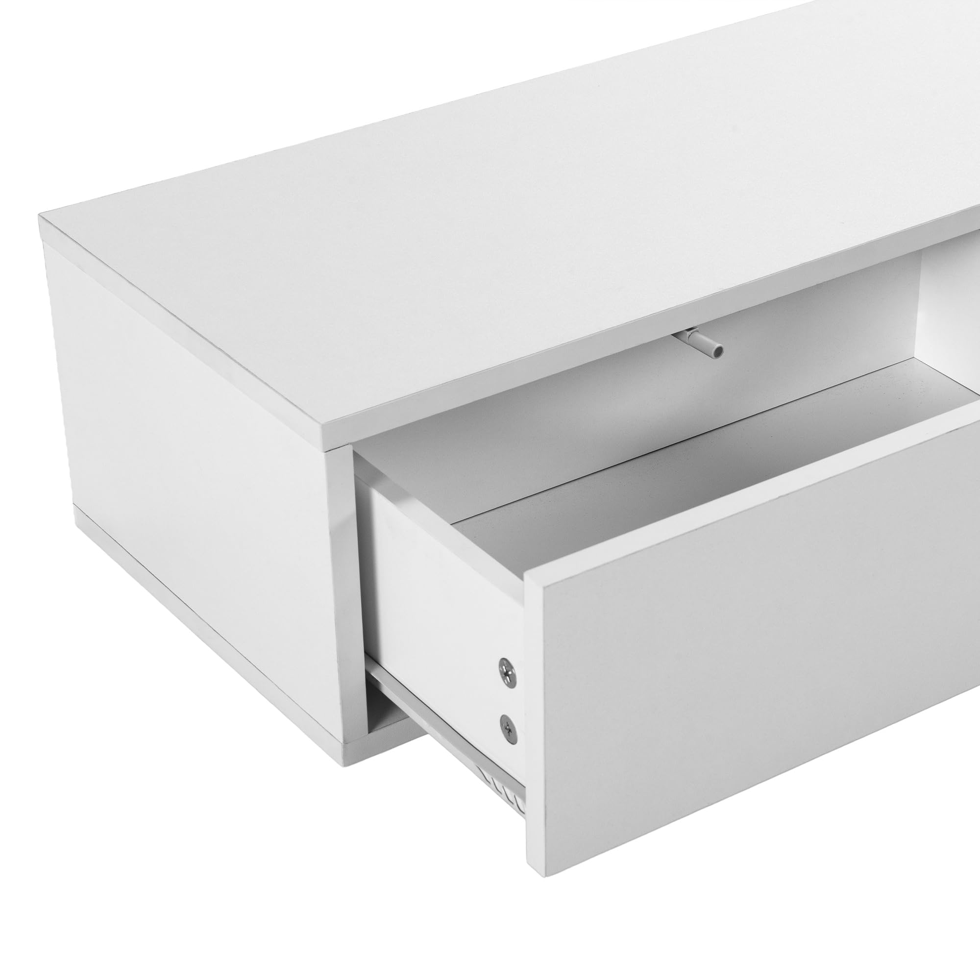 HOMN LIVING Console sospesa per ingresso Auri 2 cassetti colore bianco, 100 cm (larghezza) 30 cm (profondità) 20 cm (altezza)