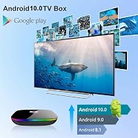 TUREWELL Q Plus Android 10 Smart TV Box 2GB RAM 16GB háttértár négymagos 6K 3D WiFi 2.4GHz Ethernet 10 100M 2