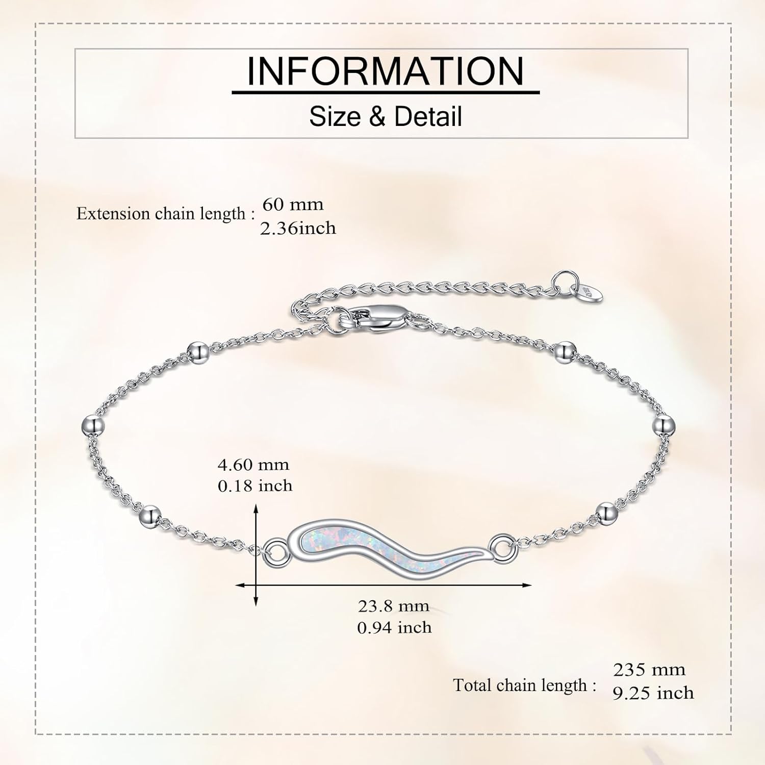 MONGAS Italian Horn Bracelet Sterling Silver Cornicello Opal Bracelet Protection Italian Horn Jewelry Gifts for Women