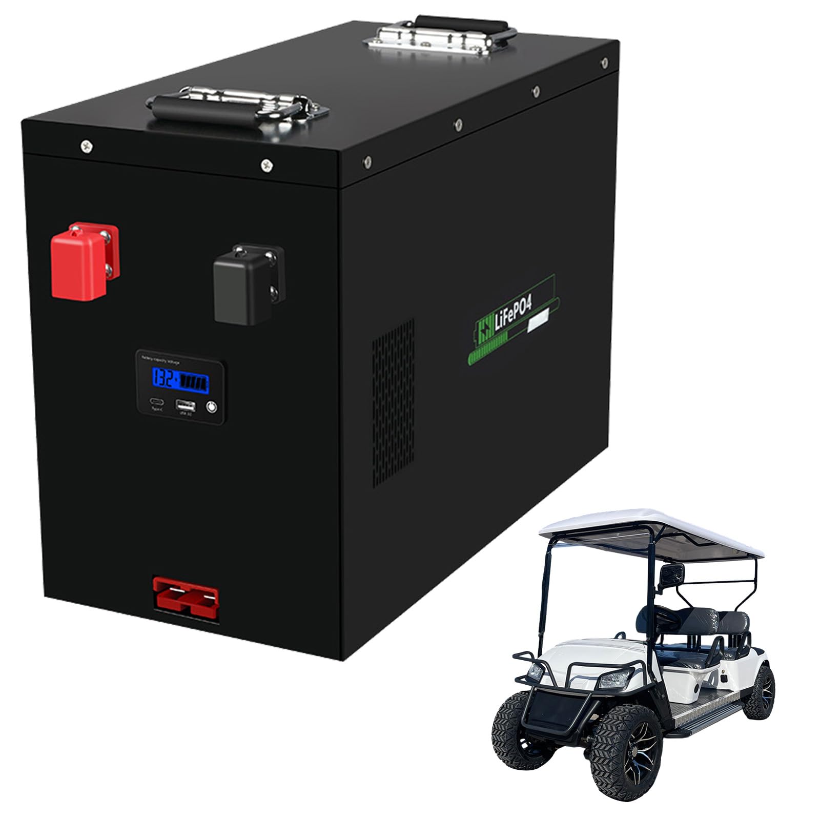 Batterie au Lithium 12,8 V Batterie Solaire Batteries pour voiturettes Golf Batteries LiFePO4 à décharge Profonde avec Carte Protection BMS intégrée,12.8v220ah