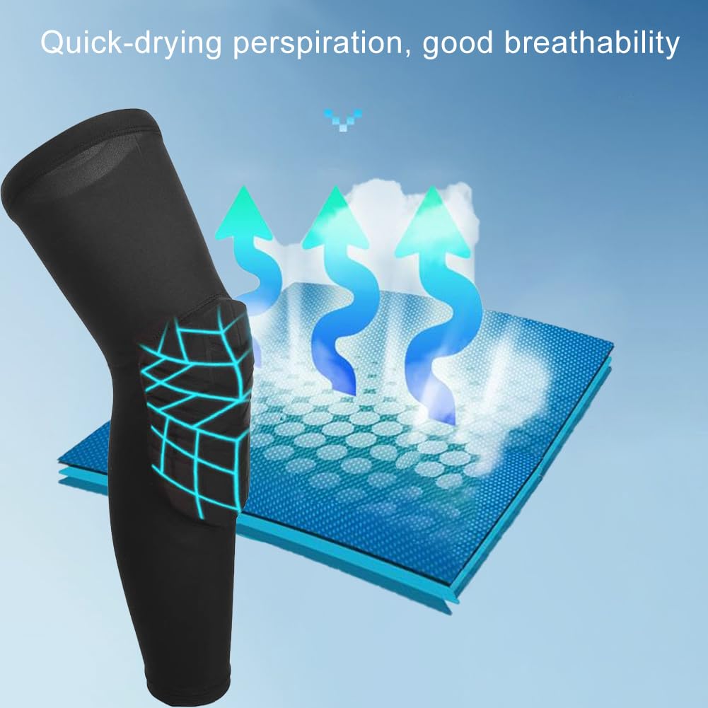 Tefola Genouillère de basket-ball cellulaire de sport, équipement de protection anti-collision respirant ultra-mince pour enfants adultes (M)