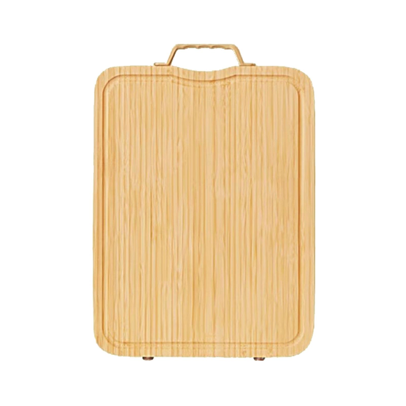 Tabla de cortar de bambú con mango y ranura for jugo, tabla de cortar de doble cara for frutas, verduras y carne, tabla de cortar de cocina grande de 19,7 pulgadas, 50 cm/19,7 pulgadas,Tabla