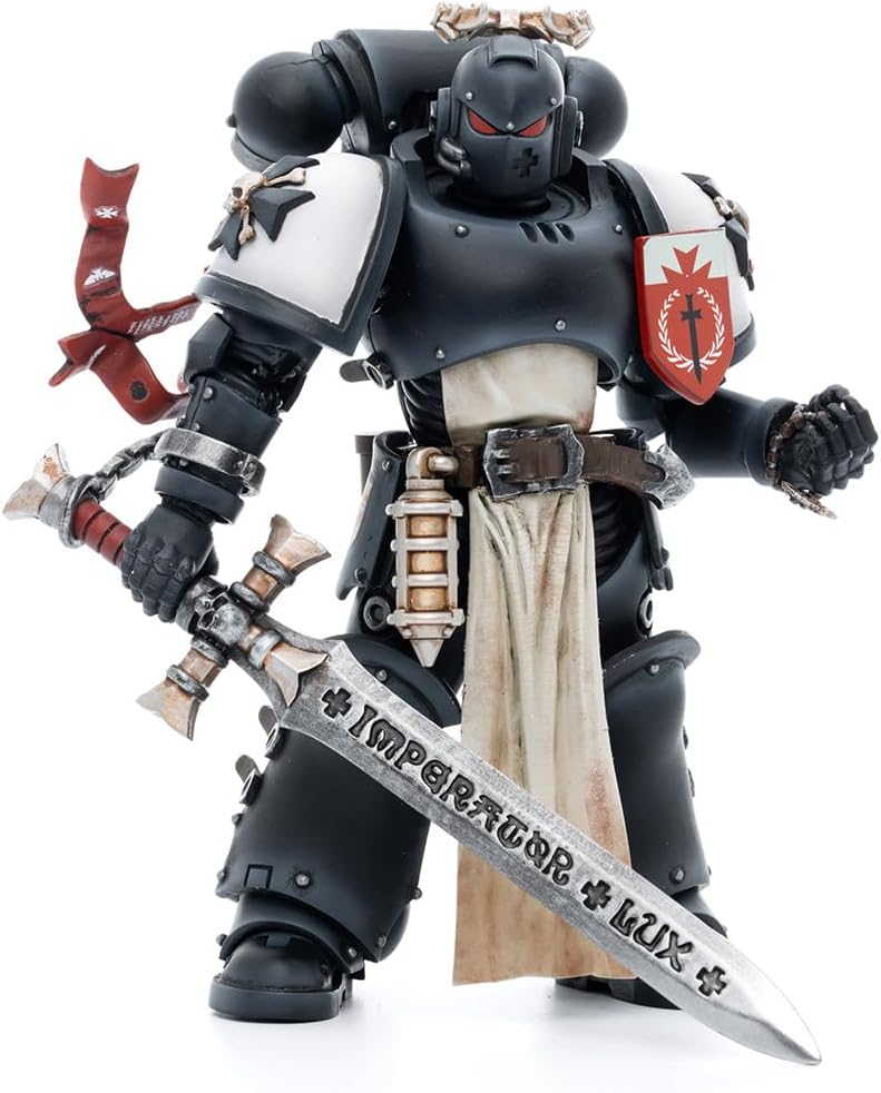 JOYTOY Action Figures Warhammer 40K 4.8inch Black Templars The Emperors Champion Rolantus 1/18 Movable Model Collectible Figurine
