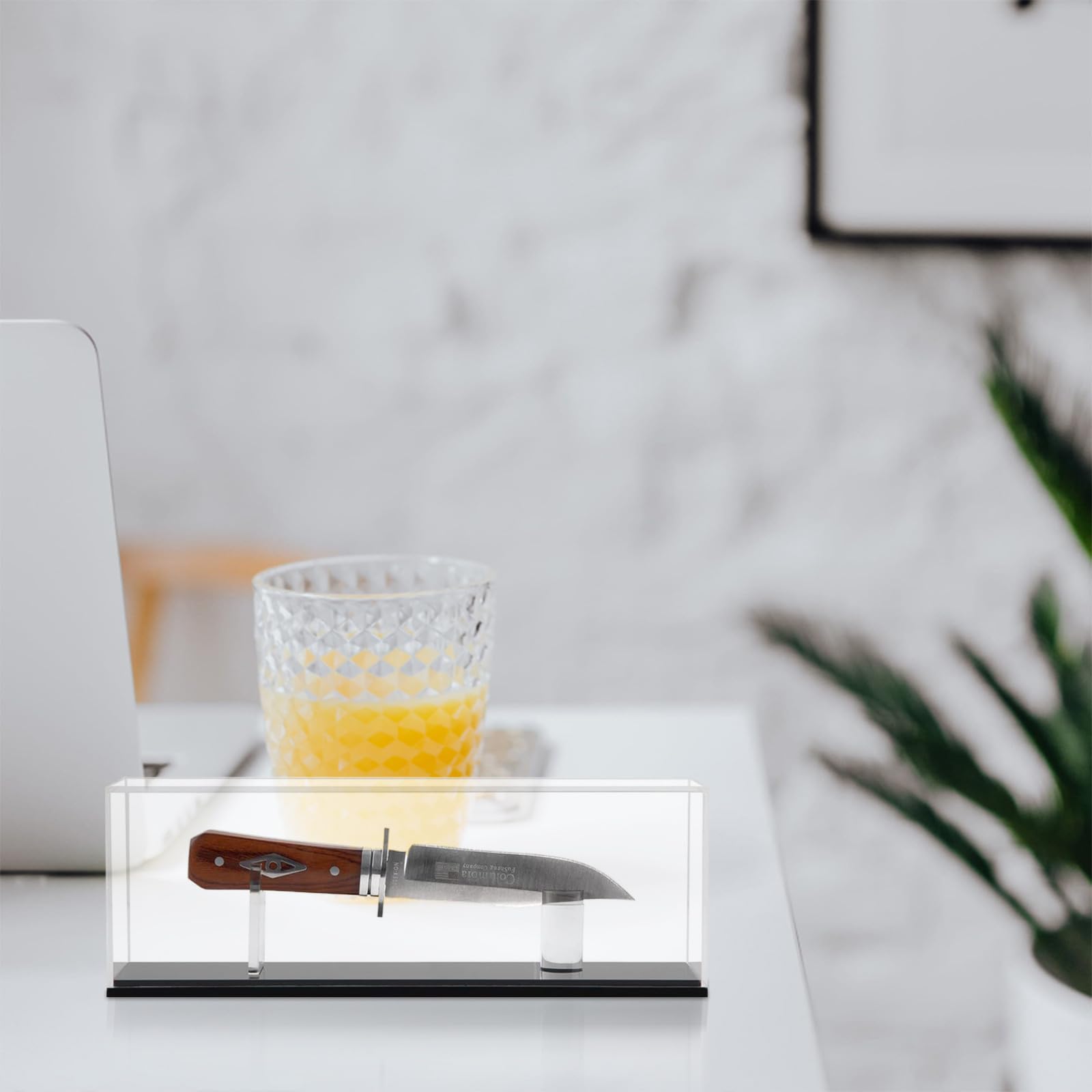 Housoutil Acrylique Présentoir Couteaux de Collection Pliable pour Table