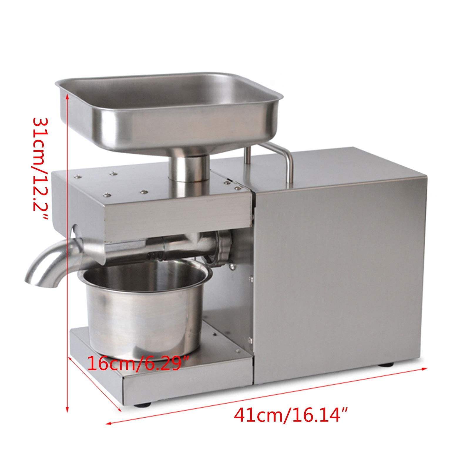 Elektryczna Maszyna Do Tłoczenia Oleju O Mocy 600 W, Komercyjna Automatyczna Maszyna Do Wyciskania Oleju, Wytłaczarka Oleju Na Gorąco, 3,5–5,5 Kg/h, Do Rzepaku Orzechowego I Sezamu