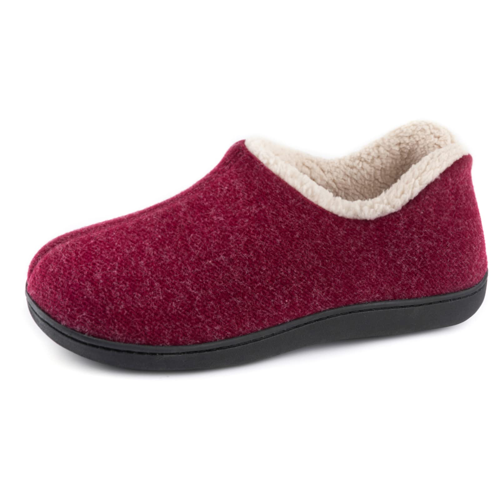 ULTRAIDEAS morbide Pantofole da Donna in Memory Foam con Retro Chiuso con Calda Fodera in Pile, Scarpe da casa in Cotone Misto Lana con Suola in Gomma Antiscivolo per Interni all'aperto