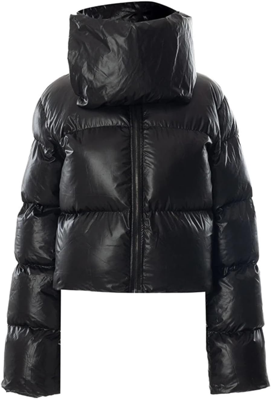 Winter Casual Large Women's Bubble Coat Zipper Scarf Collar Short Down Jacket Parker Street Wear