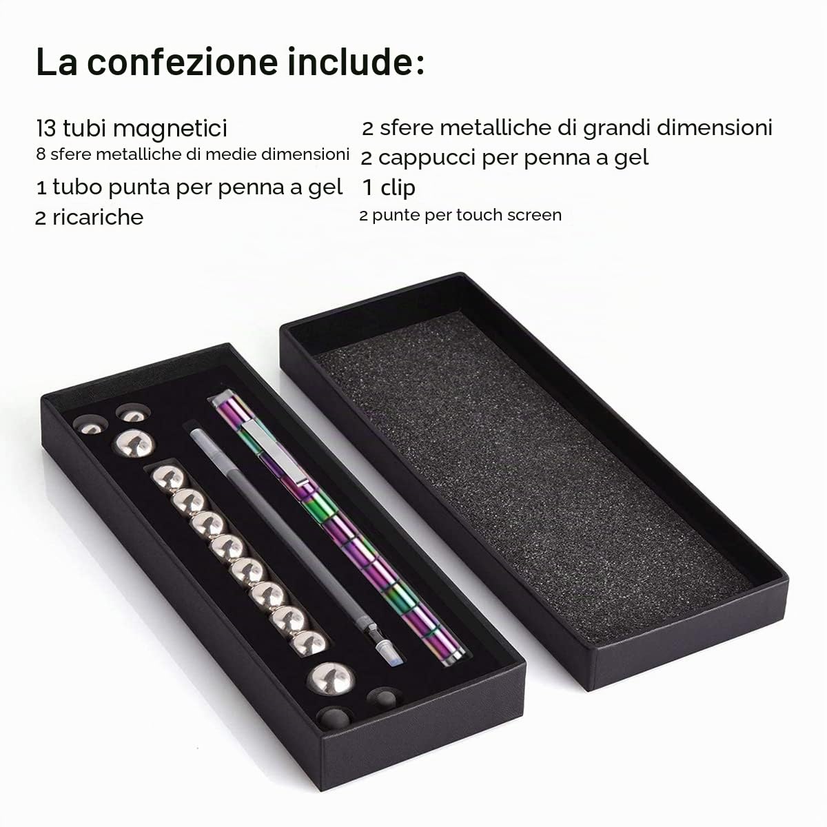 Fidget Pen, Strato Penna, Penna Antistress per scrittura con magnete a decompressione multifunzionale, miglior regalo per gli amici (arcobaleno)