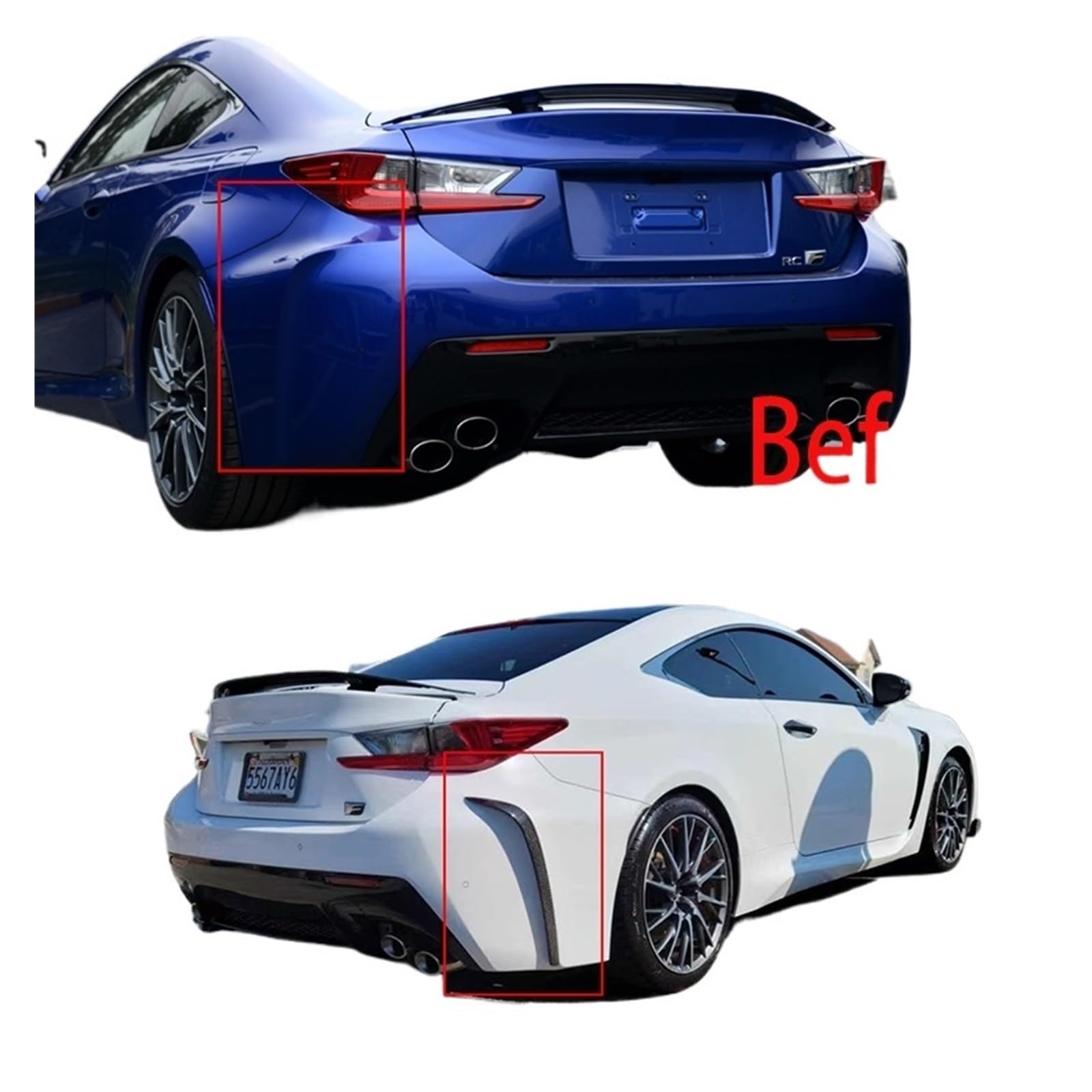 Amazon | レクサス RC F RCf USC10 ART 2014-2018 2個 リアルカーボン 