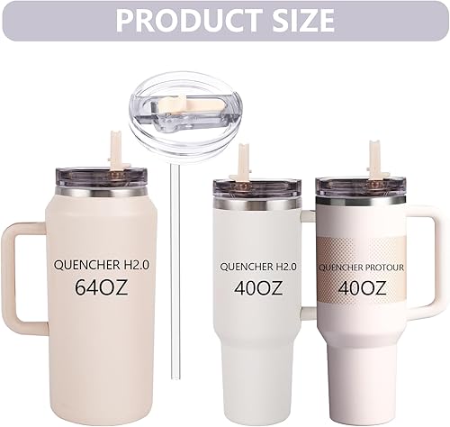 Miniatura 2 de Tapa de repuesto para vaso de 40 onzas, apta para vaso SIM de 40 onzas, vaso Stanley Adventure Quencher y Quencher 2.0 de 40 onzas (marrón)