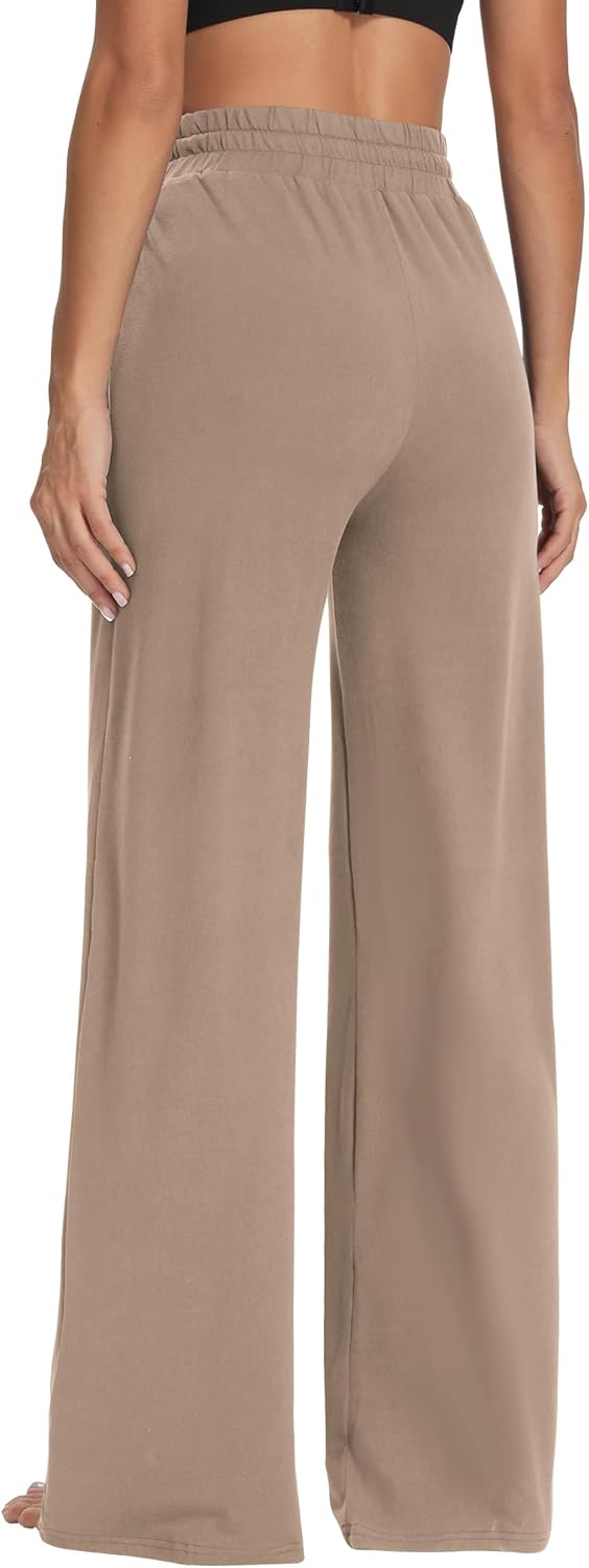 Sarin Mathews Womens Yoga Sweatpants Wide Leg High Waisted Lounge Pajamas Pants Comfy Workout Loose Pants with Pockets - Image 4