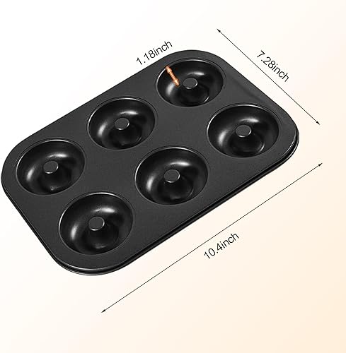 Miniatura 2 de Shudyear 2 piezas 6 cavidades antiadherente molde para hornear donas, molde de dona, molde para hornear donas. Adecuado para horno