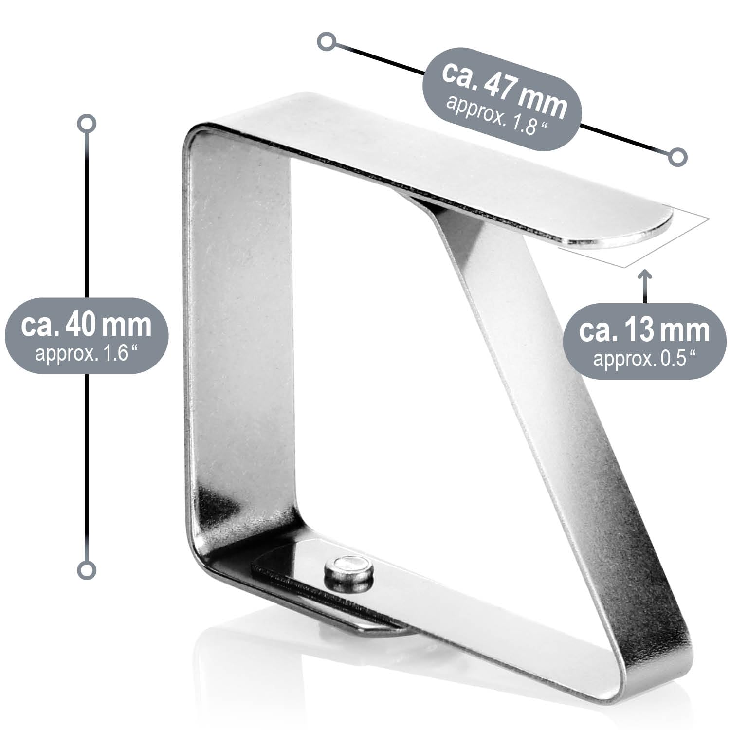 com-four® 8X Clip per tovaglie in Acciaio Inossidabile - Porta Panni Resistenti alle intemperie - Clip da Tavolo per Interno ed Esterno - Morsetti da Tavolo - Clip in Metallo