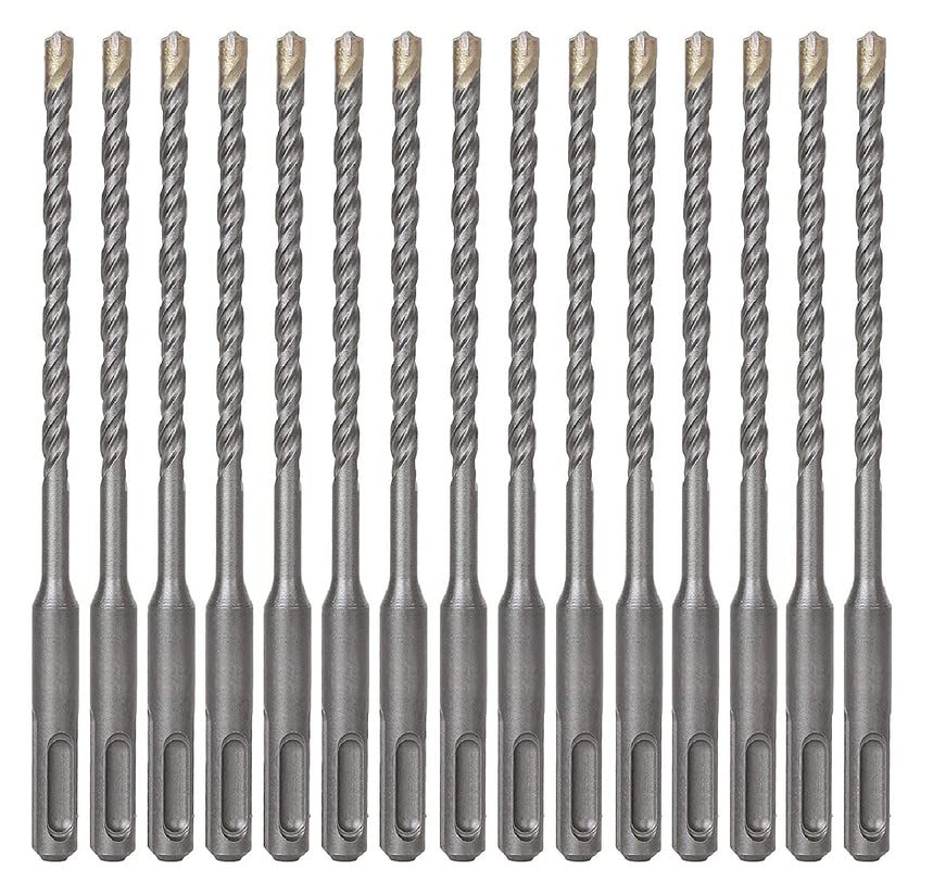 SDS Plus Hammer Drill Bit 15Pcs 1/4 in. x 8 in. Masonry Concrete Rock Drill