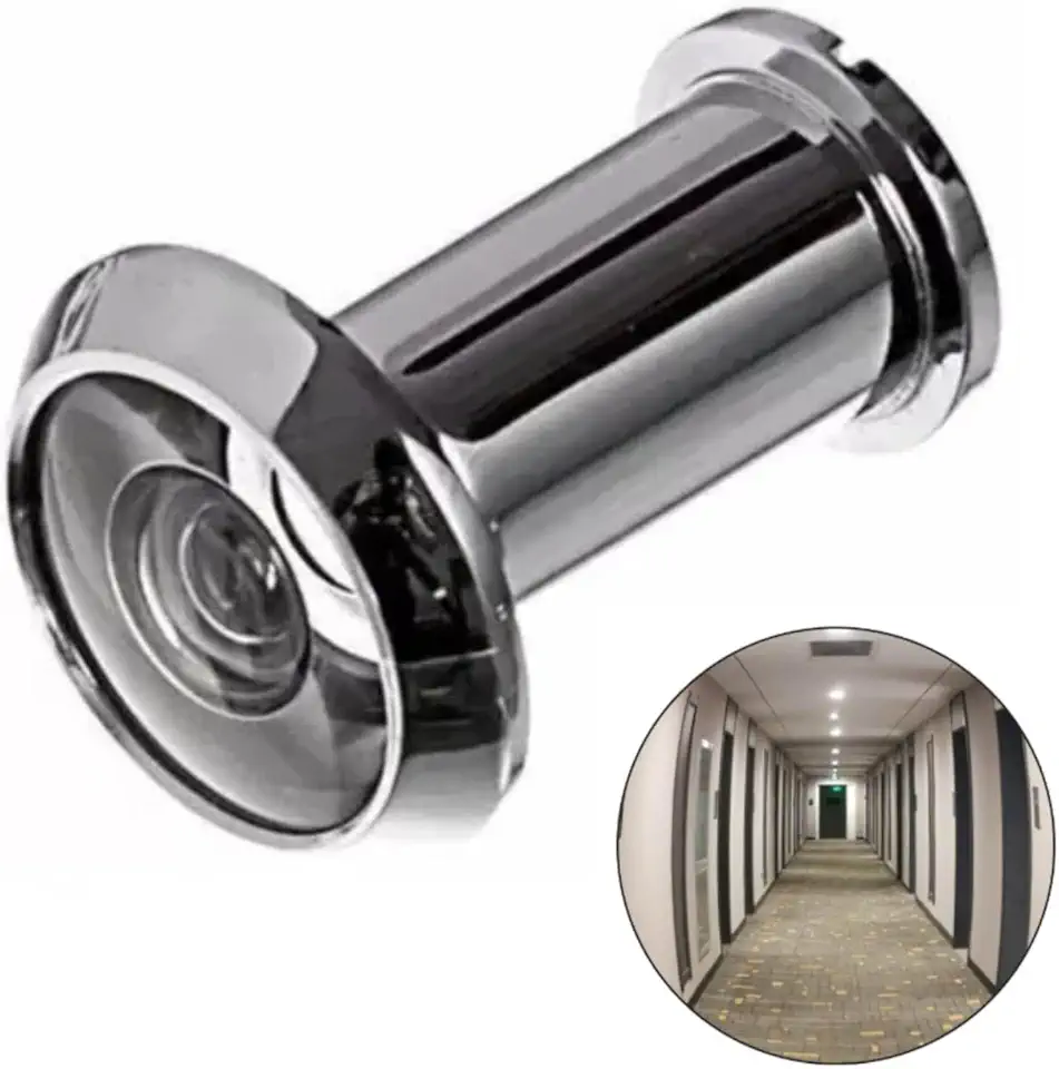 Visor Olho Mágico para Porta Portão de 35 a 52mm Espessura Cromado