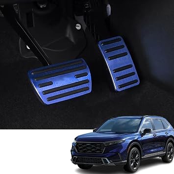 Custom Interior Accessories for Honda CR-V CRV 2023 Aluminum Alloy Anti-Slip Performance Foot Brake Pedal Cover,No Drilling Aluminum Gas Brake PedalBlue