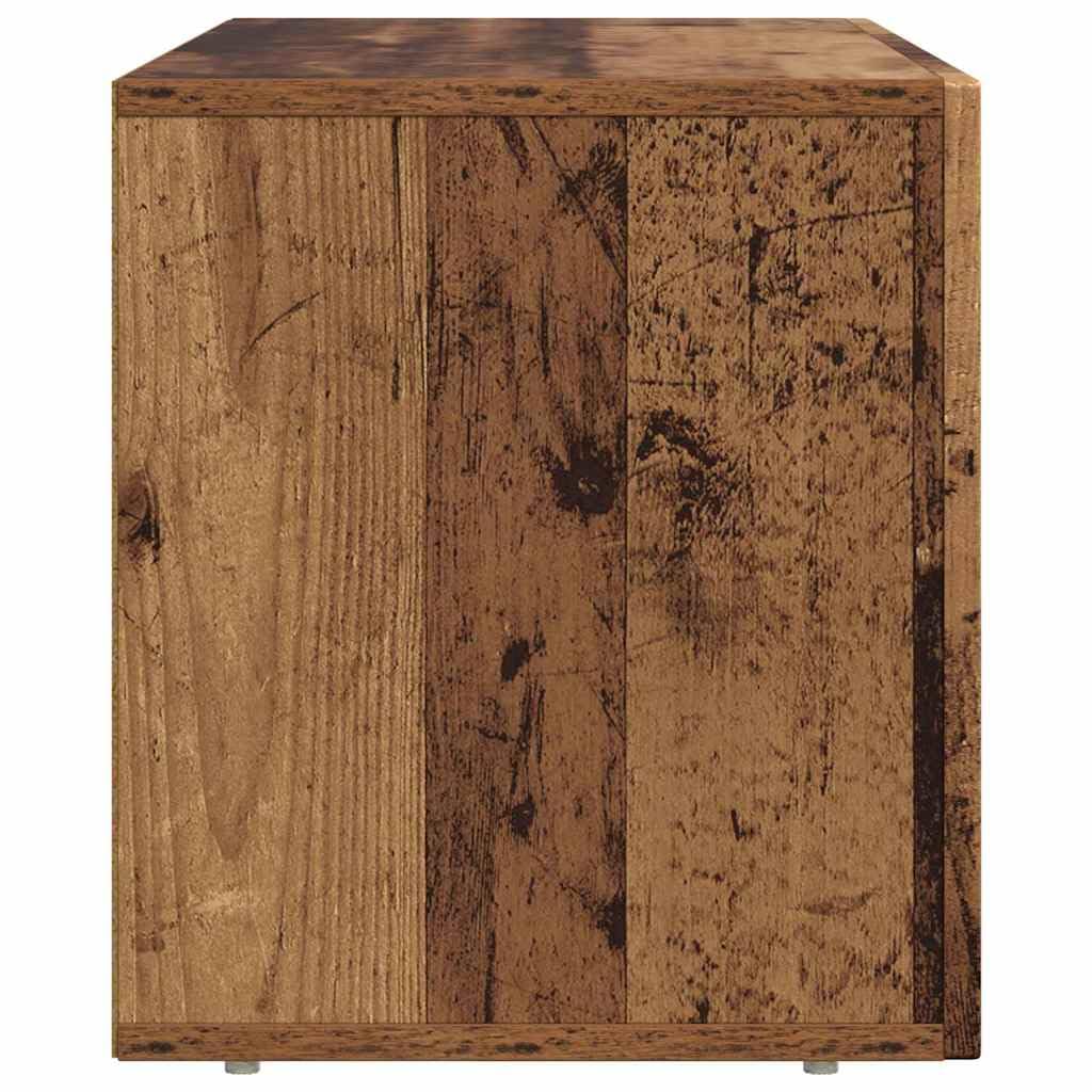 Mobile TV basso effetto legno anticato, 80 x 35 x 40 cm, in legno