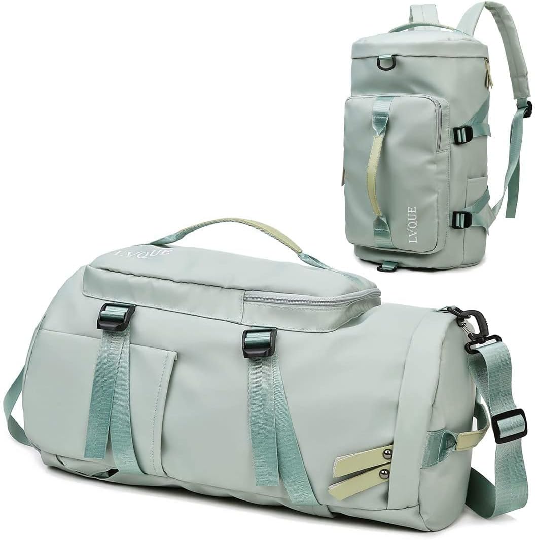 Param Creation Gym Bag Sports Travel Duffel Bags with Shoe Compartment & Dry Wet Separated Storage Pocket, Waterproof Fitness Workout Tote Yoga Handbag for Men and Women (Pista Green)