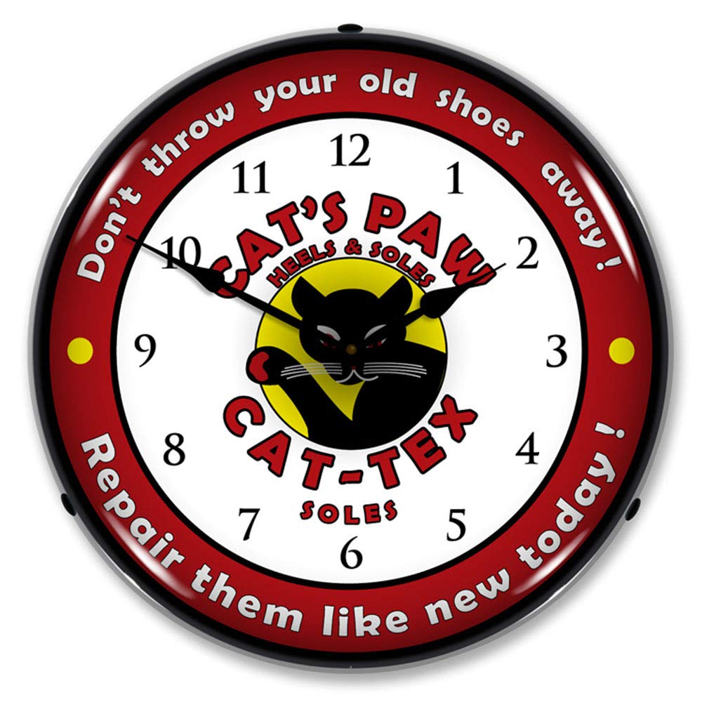 CAT'S PAW ネオンクロック 壁掛け時計 綺麗です CAT'S PAW ADVERTISING