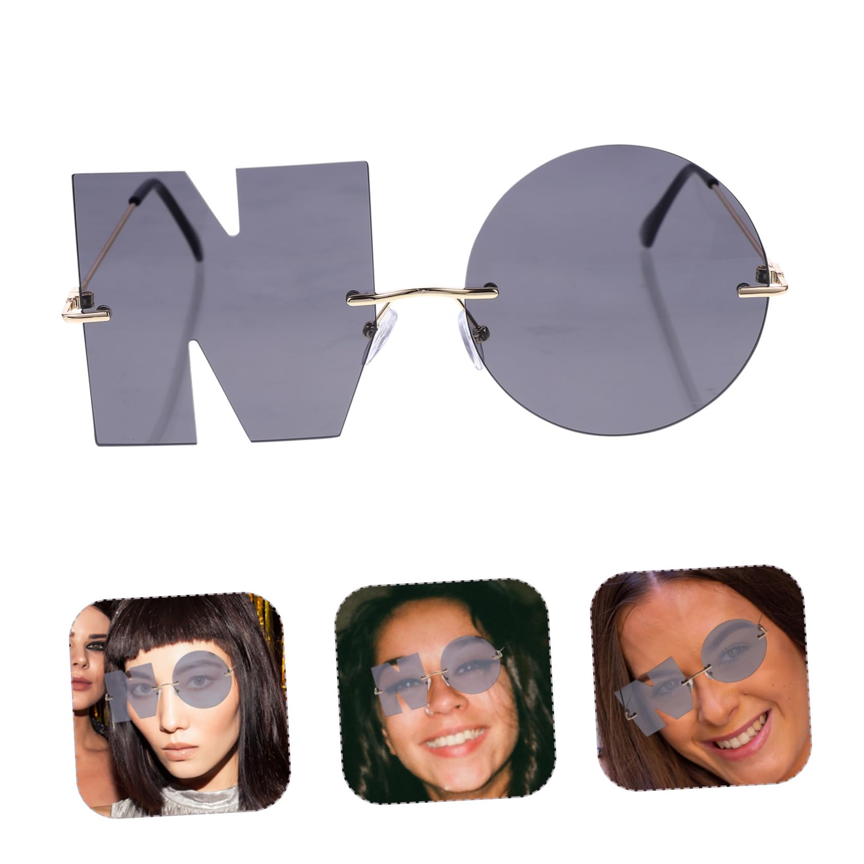 SHERCHPRY Hipster Polarized Sunglasses Chic Letter Shades for Men Party Glasses Stylish Festival Sunglasses