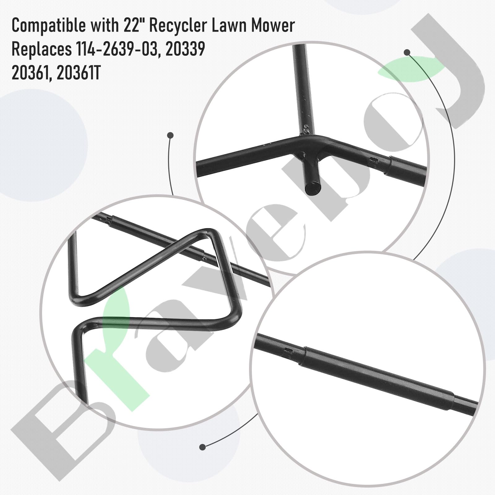 Braveboy 2 bolsas de recogida de césped 115-4664 y 1 marco 132-4483-03, compatible con cortacésped reciclador de 22 pulgadas, sustituye a 114-2639-03, 20339, 20361, 20361T