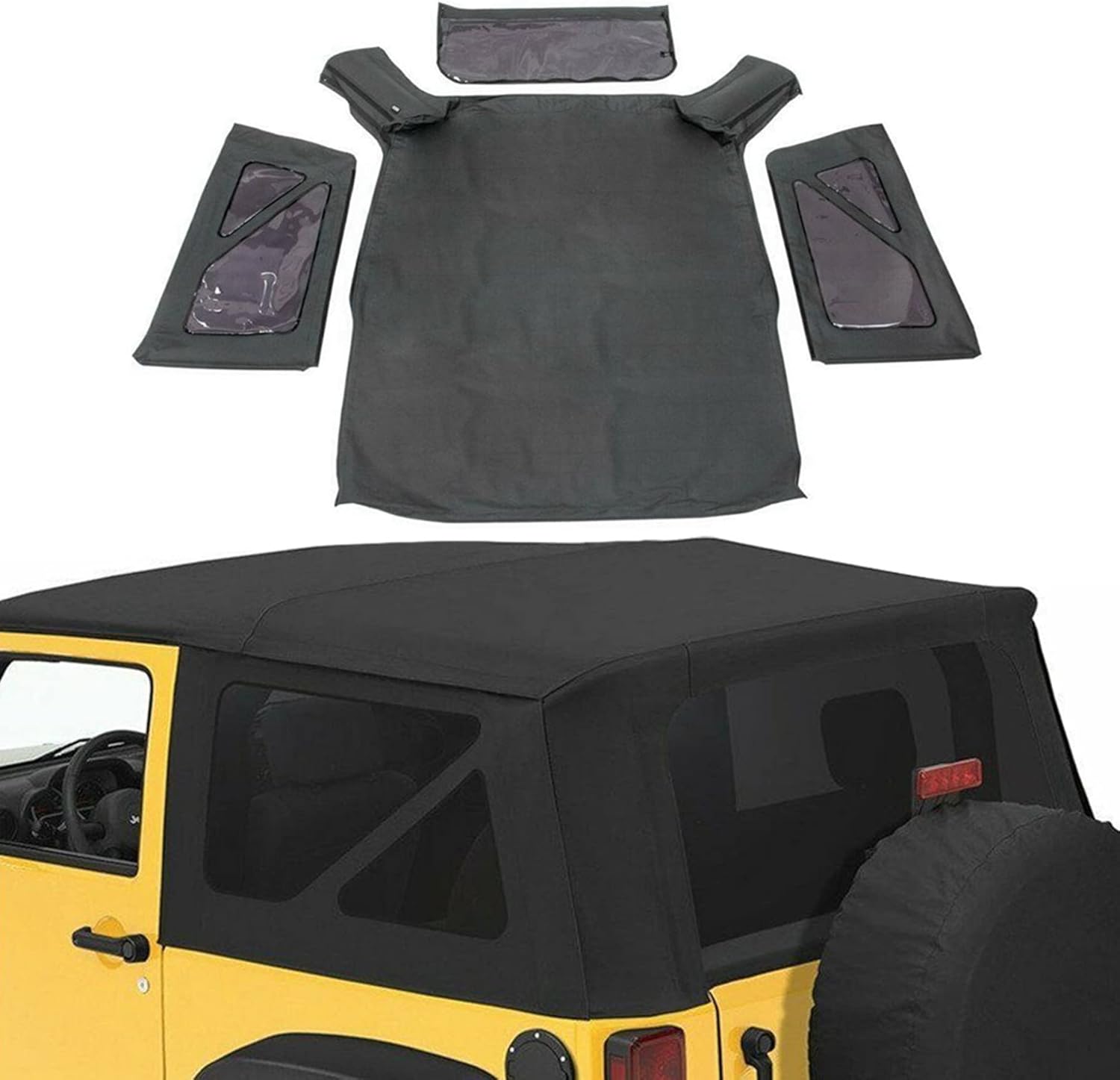 Replacement for 2010-2018 Jeep Wrangler 2-Door Replacement Soft Top & Tinted Rear Windows
