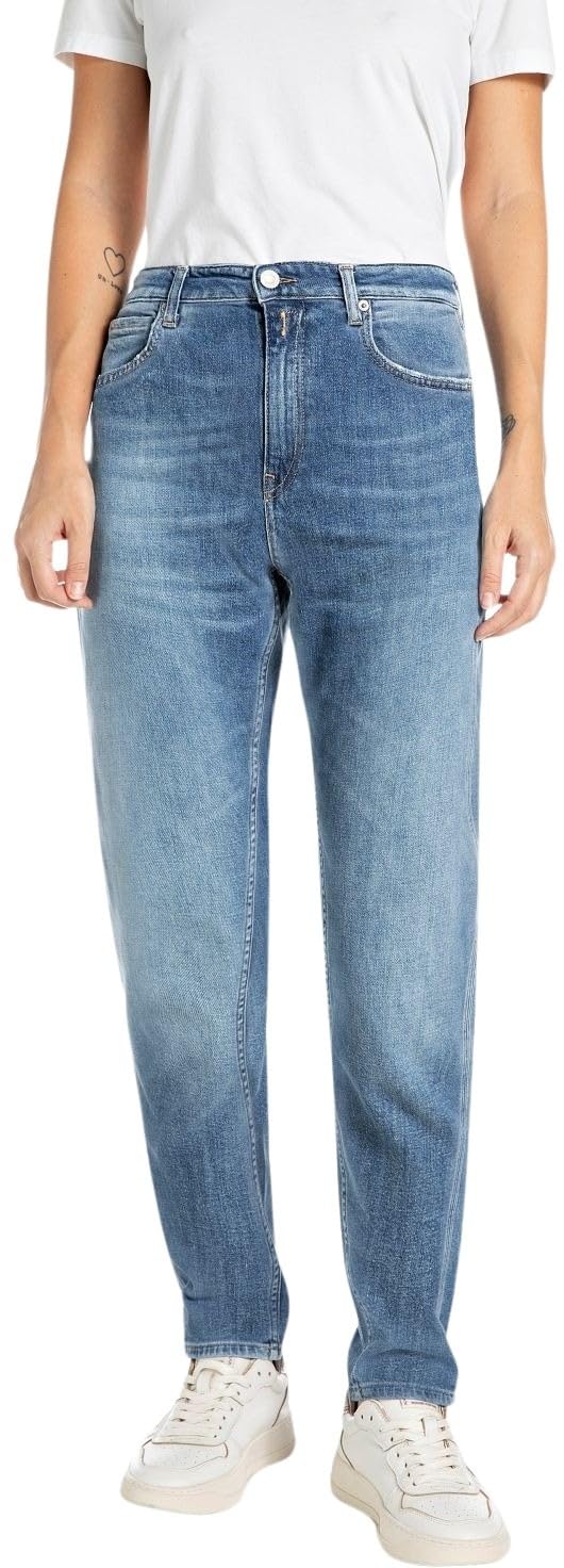 REPLAY Adult WA471 Keida ResinPlus+ Jeans, Medium Blue 009, 24W / 30L